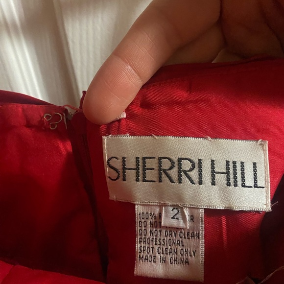 Sherri Hill Mini Dress with Red and Pink Swarovski Crystals - Picture 2 of 2